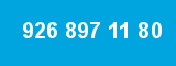 926 897 11 80 926 897 11 80